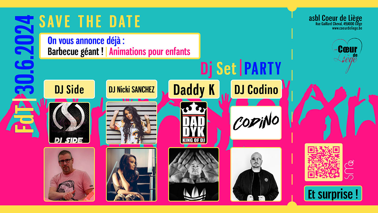 Fête du terril – dimanche 30 juin 2024 – Barbecue géant (3 viandes, crudités et pommes de terre – Daddy K – DJ Side – DJ Nicky Sanchez – DJ Codino